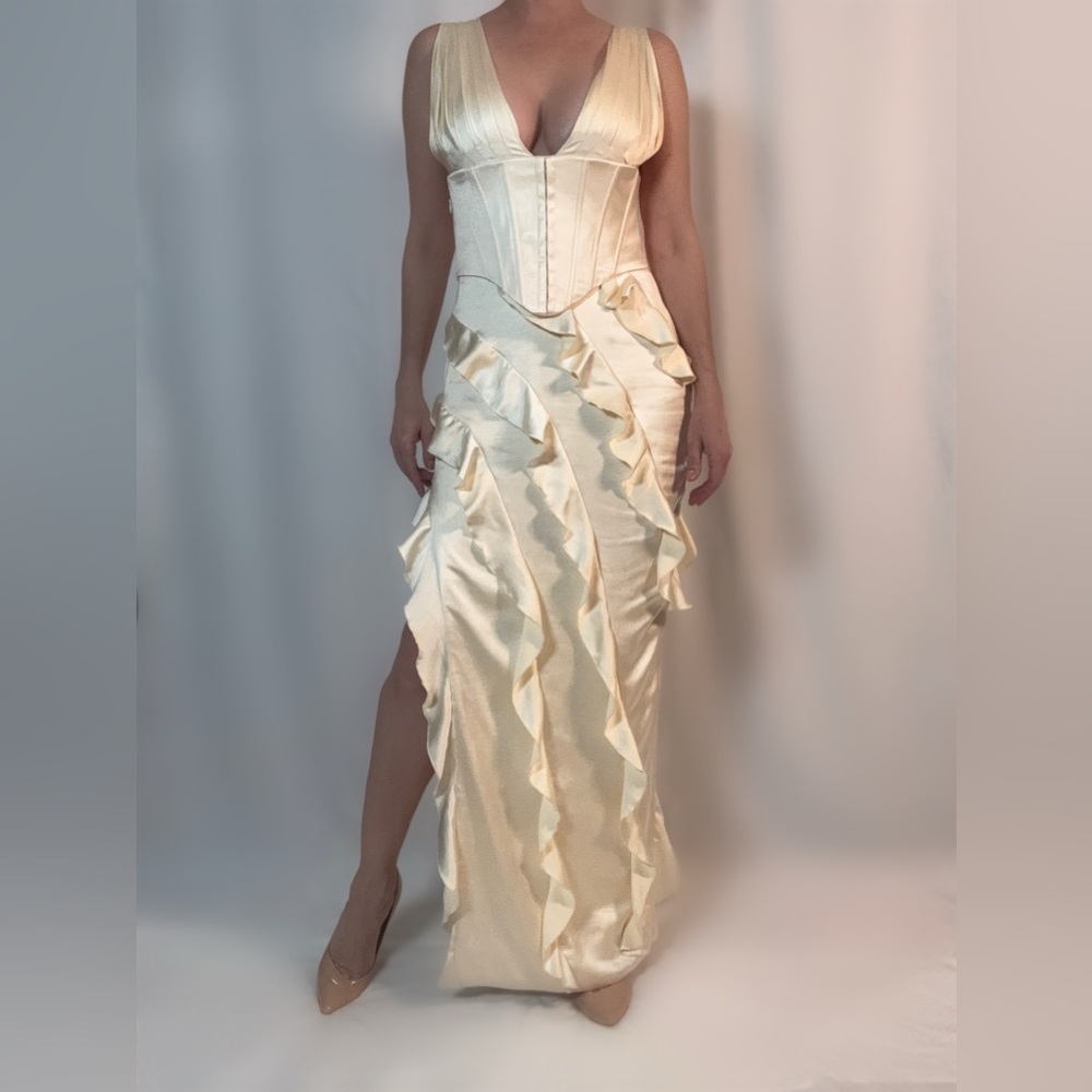 Elegant Cream Corset Dress